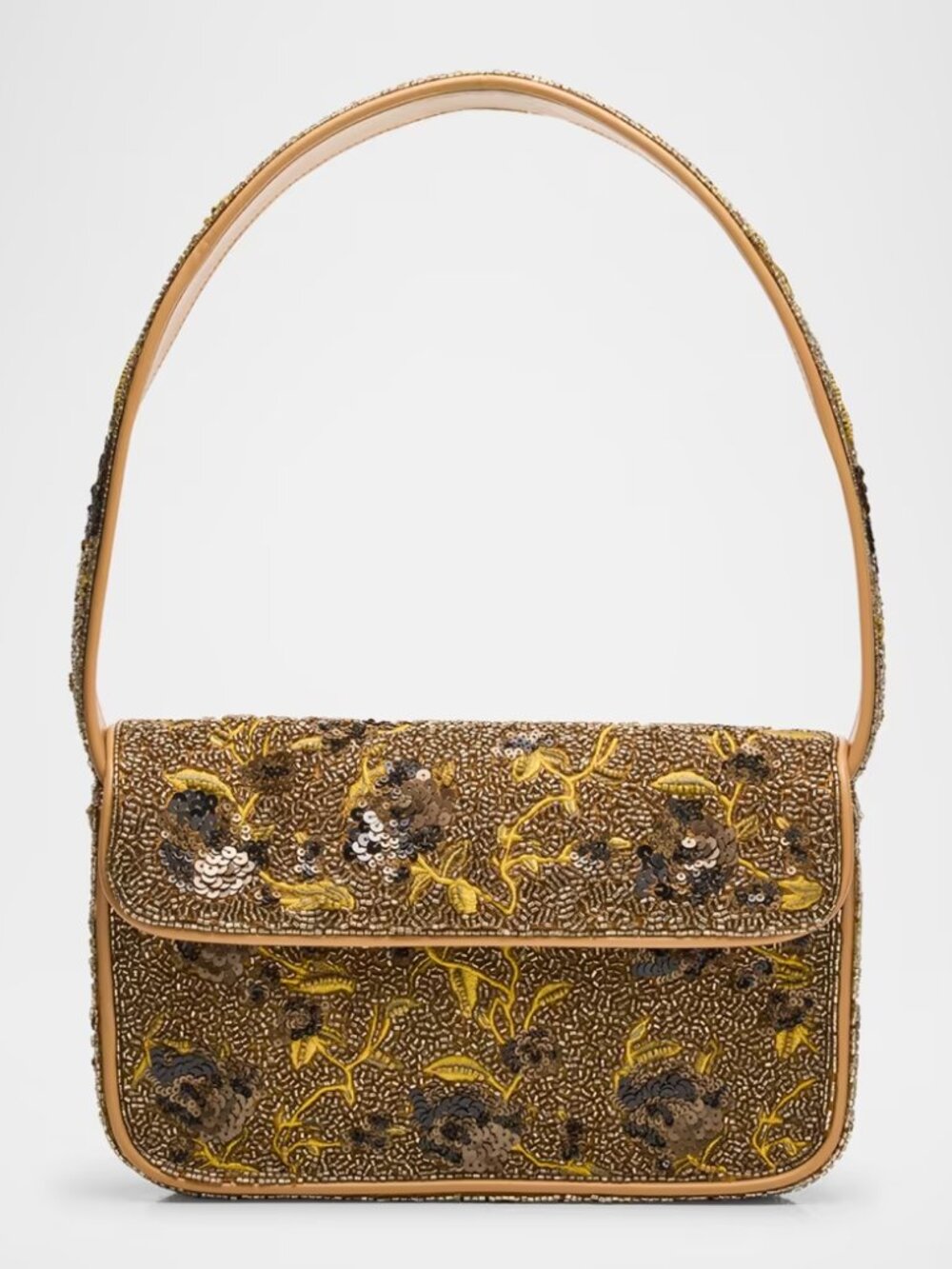 NWT Staud Tommy Beaded Vintage Floral Bag